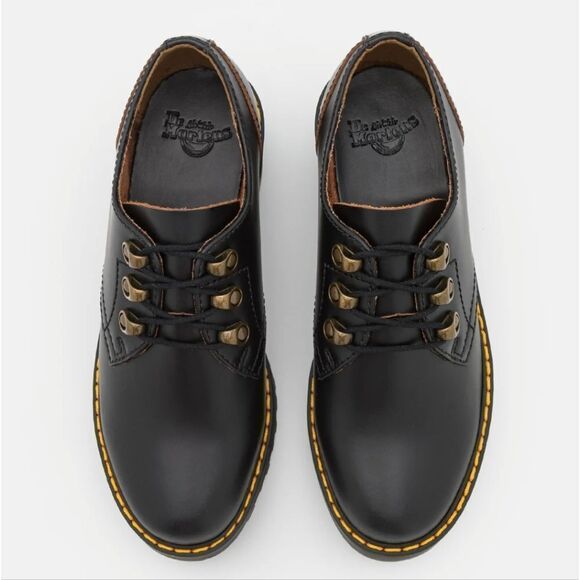 BRAND NEW DR MARTENS LEONA LOW BLACK VINTAGE SMOOTH HEELED SHOES - Picture 16 of 16